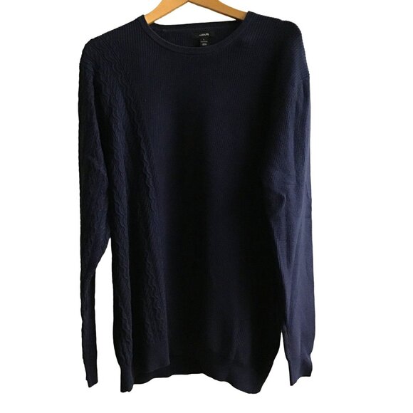 ALFANI- MENS LONG SLEEVE CREW NECK BLUE SWEATER 100% COTTON SIZE LARGE - Picture 1 of 7